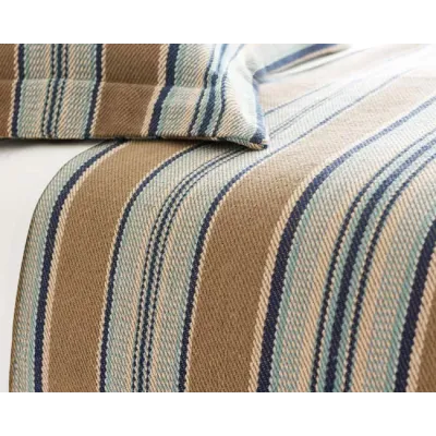 Blue Heron Striped Cotton Blanket